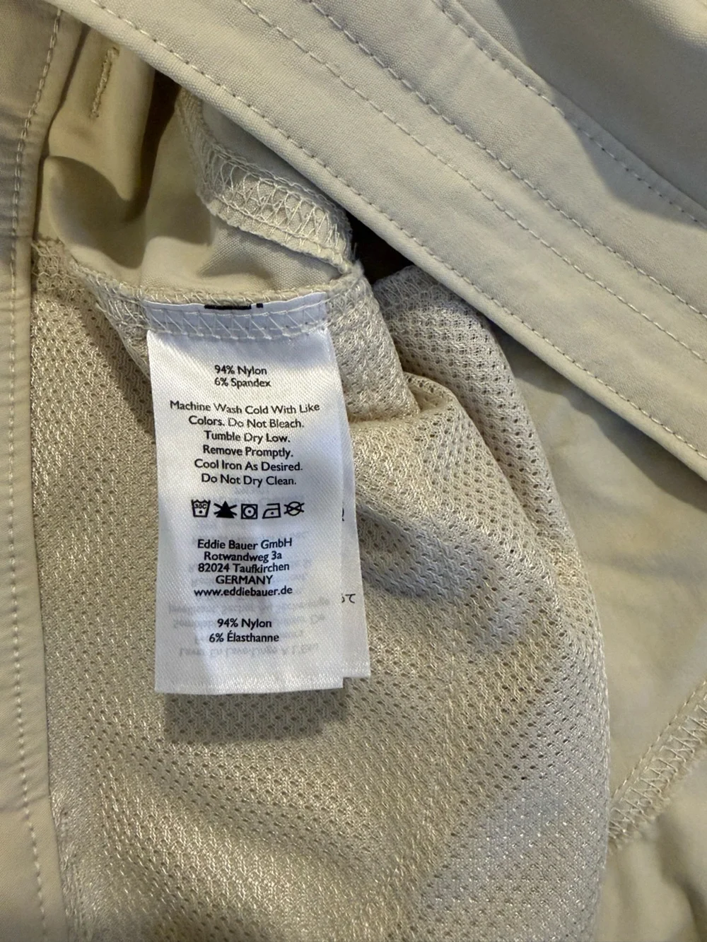 Eddie Bauer Tan Hybrid Shorts with Zip Pocket